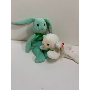 Hippity & Fleece Ty original beanie babies - PVC pellets and tag errors.